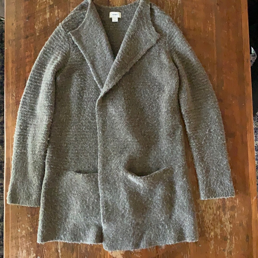 Old Navy Garter Stitch Open Front Cardigan Sweater Coat - Mushroom- Small